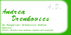 andrea drenkovics business card